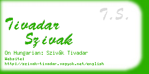 tivadar szivak business card