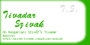 tivadar szivak business card